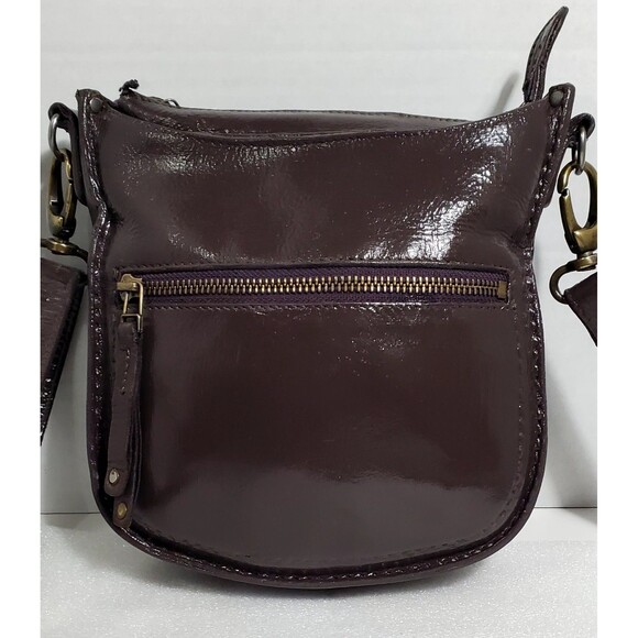 Roots Canada Leather Crossbody 8" Brown Vintage Repainted Adjustable Strap Bag - Picture 6 of 16